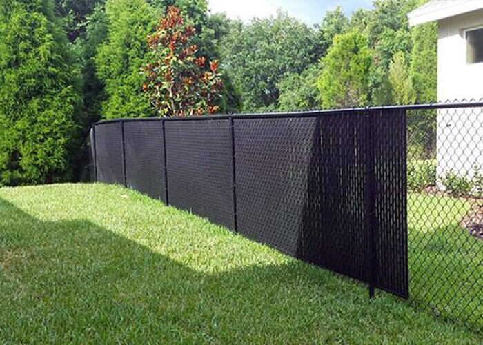 Chain Link Fence with Privacy Slats