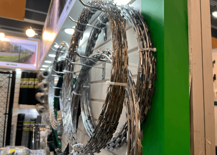 arame farpado, estande da feira de cantão da shengsen metal